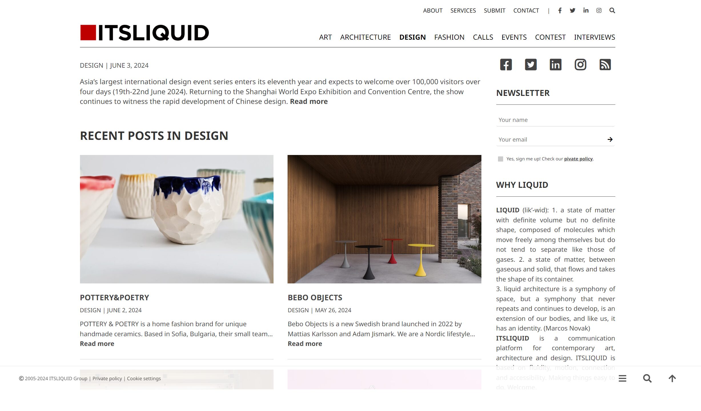 screenshot from the article about Pottery and Poetry in ITSLIQUID