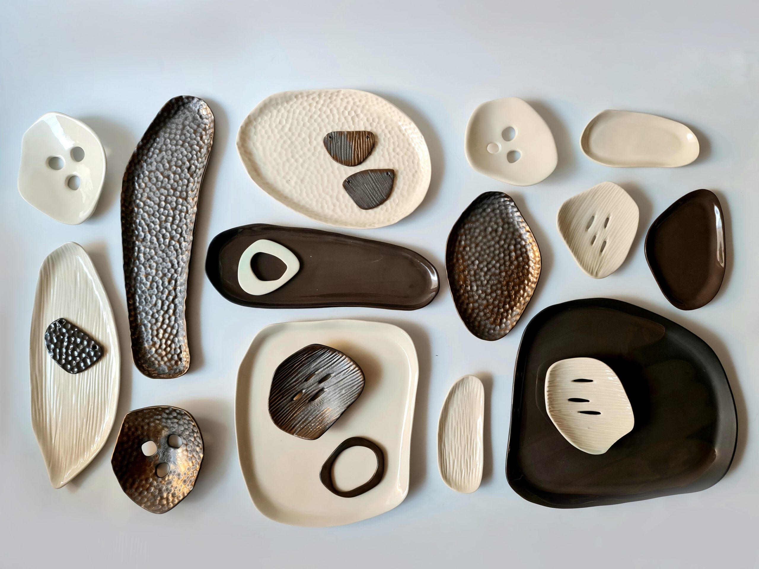 bronze and white porcelain collection