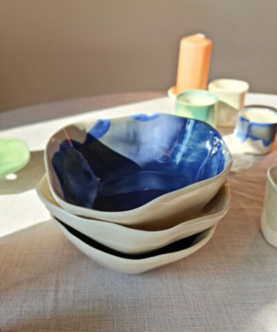 colorful porcelain soup bowls