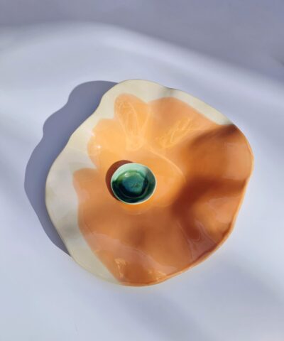 porcelain bowl for fruits in flamingo color