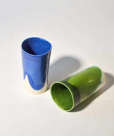 Cups set 2x300ml green and blue