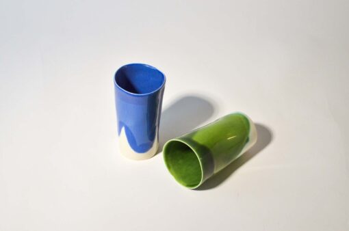 Cups set 2x300ml green and blue