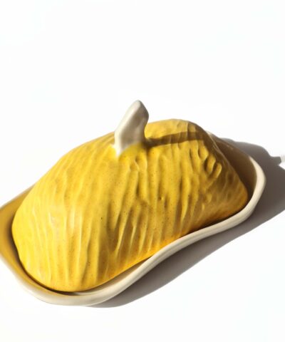 porcelain butter dish yellow