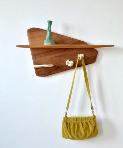walnut wood and porcelain hanger