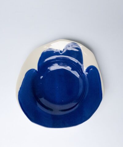 porcelain deep plate in blue