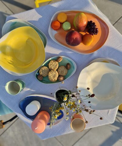 colorful porcelain dinnerware