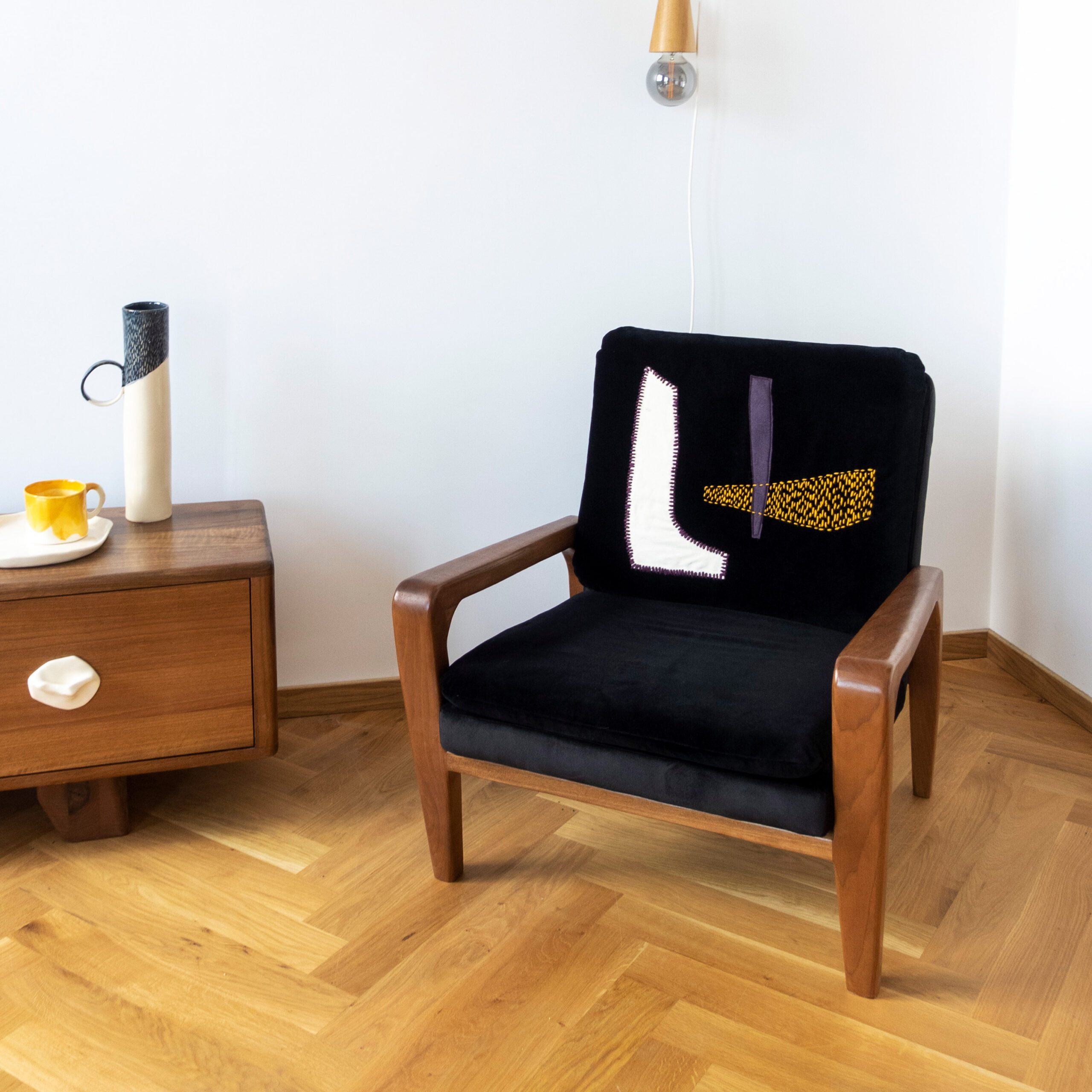 armchair handmade embroidery