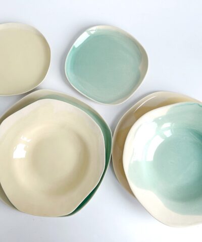 porcelain dishes soft colors