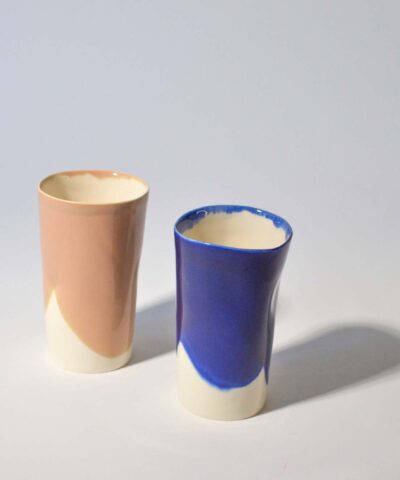 Cups set 2x300ml mocha mousse and blue