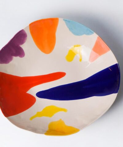 MULTICOLORED porcelain serving bowl