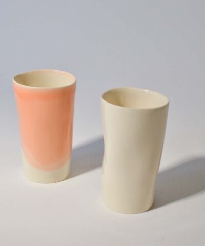 Cups set 2x300ml pink and white