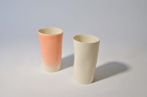 Cups set 2x300ml pink and white