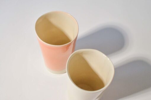 Cups set 2x300ml pink and white - Image 2