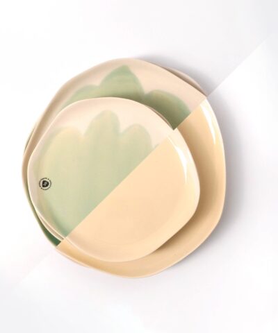CUSTOM COLOR plates set / 4 dinner plates + 4 side plates