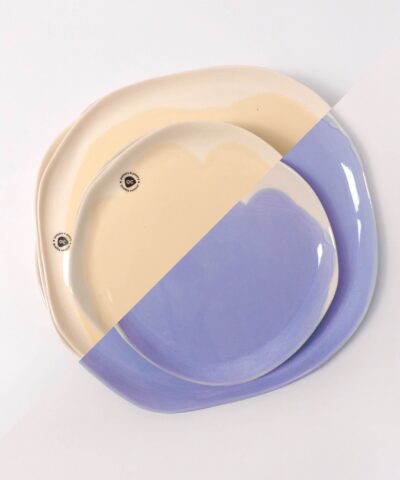 CUSTOM COLOR plates set / 6 dinner plates + 6 side plates