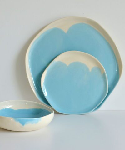 sky blue dinnerware set