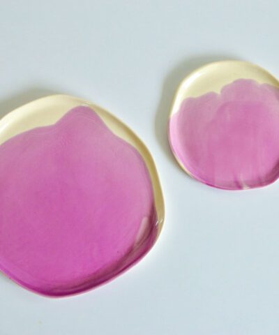 purple pink plates set
