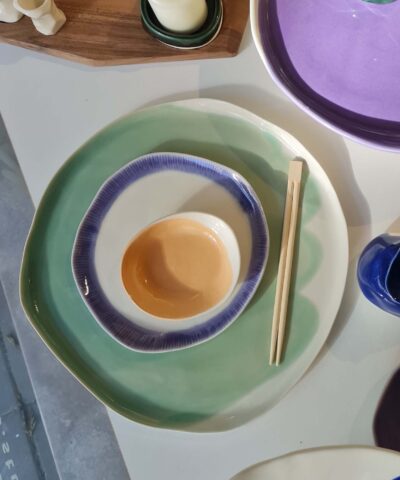 colorful porcelain set plates modern style