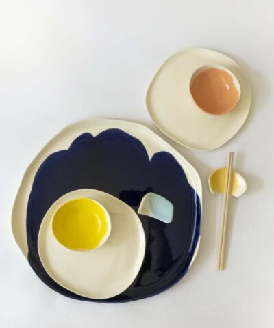 handmade porcelain sushi serving set