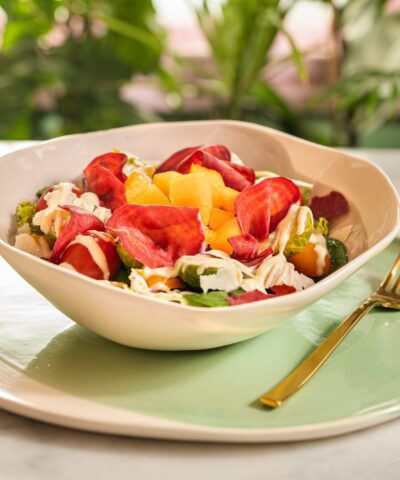 colorful ceramic set of plates